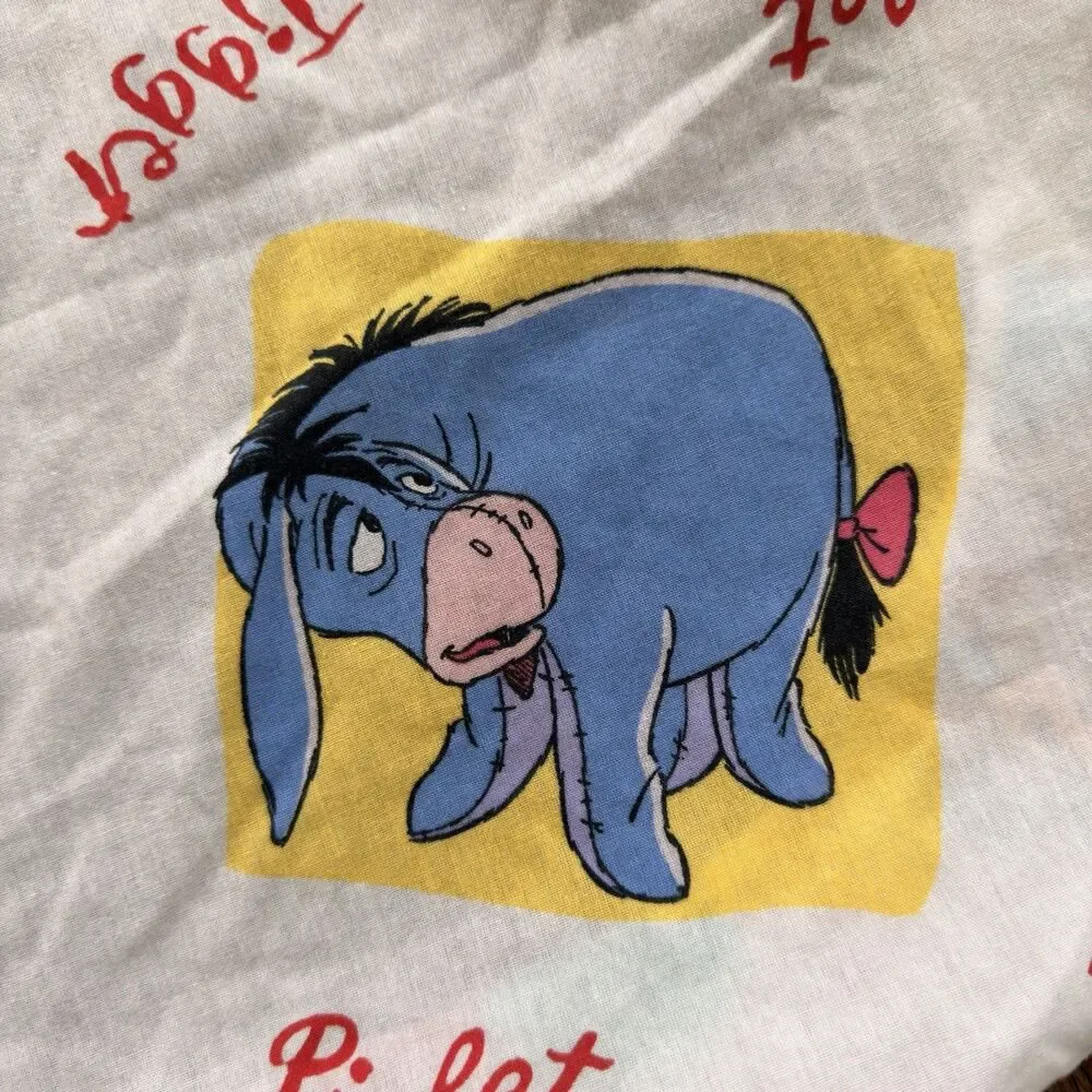 Disney Winnie the Pooh 1996 Crib Sheet 1 Fitted End 1 Flat Tigger Eeyore VTG
